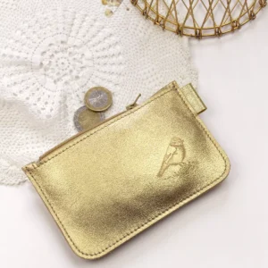 Porte monnaie pailleté Doré