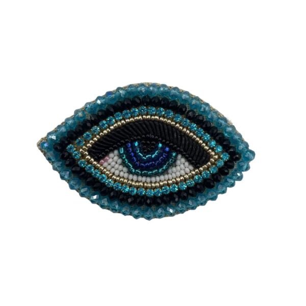 Broche oeil turquoise
