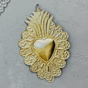 Coeur ex-voto couronne de fleurs