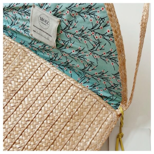 Pochette en paille et tissu - Fleuri – Image 2