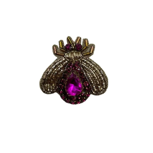 Broche abeille rose