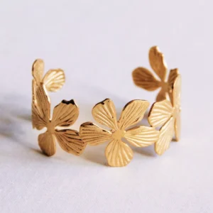 Bracelet XL fleurs - or