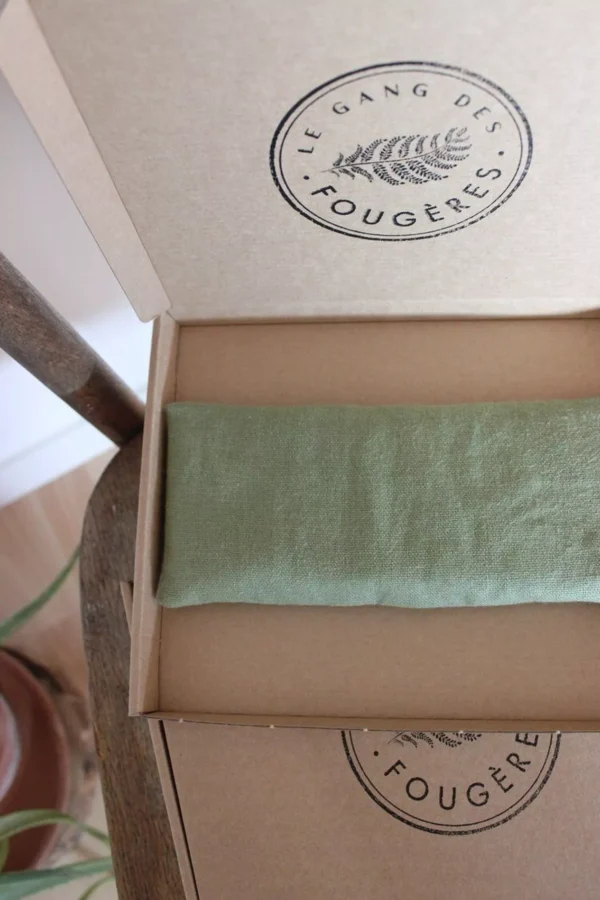 Coussin de relaxation pour les yeux - lin vert olive – Image 4
