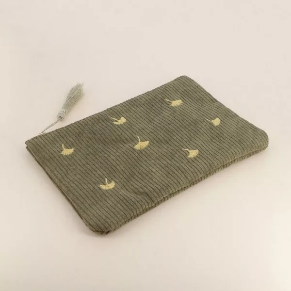Trousse petits ginkgos olive