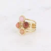 Bague - 5 lignes et 4 cabochons ronds - Sable d'Or – Image 2