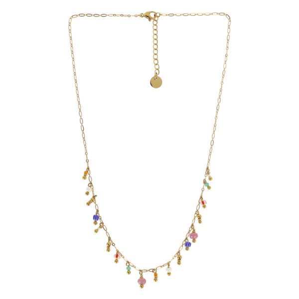 Collier brelogue Cirque multicolore rose clair
