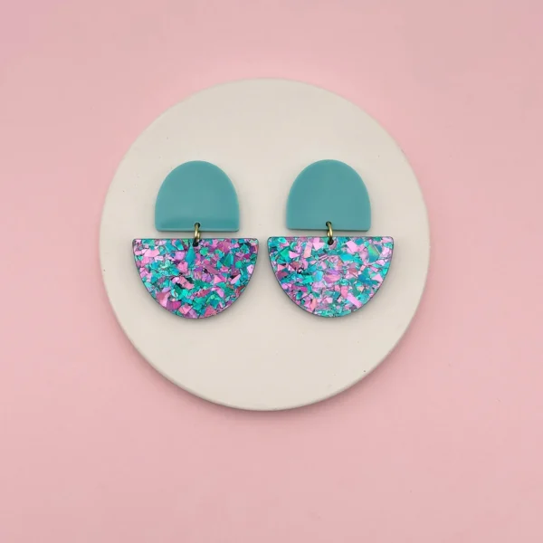 Boucles d'oreilles Odette - Vert / Paillettes