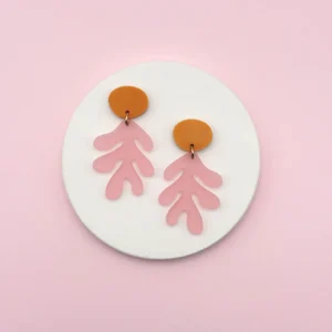 Boucles D'oreilles Hariette Orange / Rose
