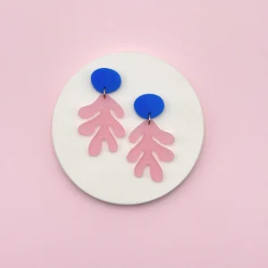 Boucles D'oreilles Hariette Bleu / Rose
