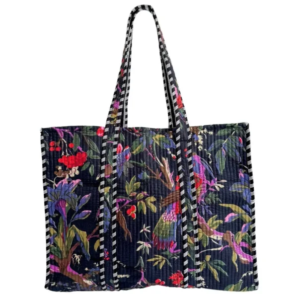 Totebag Noir tropical