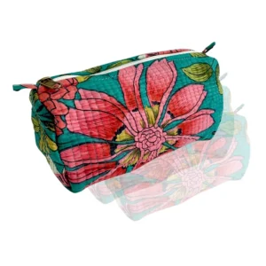 Trousse de toilette Fleurs Pétrole L