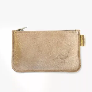 Porte monnaie pailleté Beige