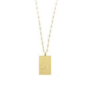 Collier pendentif rectangle etoile