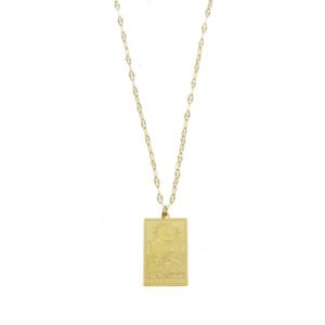 Collier pendentif rectangle lune