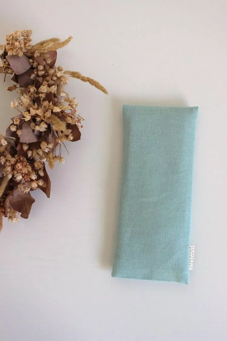 Coussin de relaxation yeux Lin bleu céladon