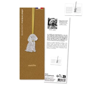 Marque-page caniche argenté