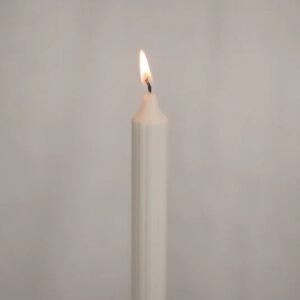 Bougie blanche striée