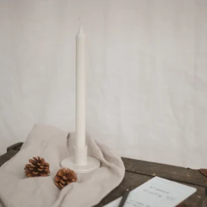 Bougie blanche striée
