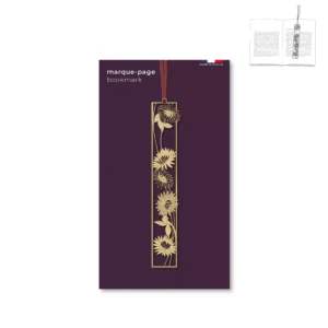 Marque-page en métal doré - pivoine