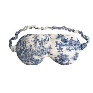 Masque yeux Toile de Jouy bleu