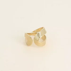 Bague ouverte - formes ajourées et striées