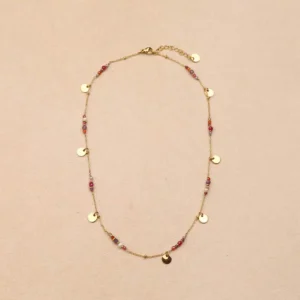 Collier Elenya rose mauve