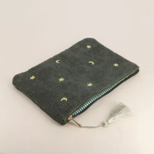 Trousse étoiles lunes kaki