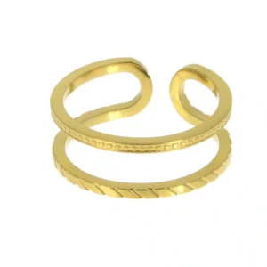 Bague acier deux rangs