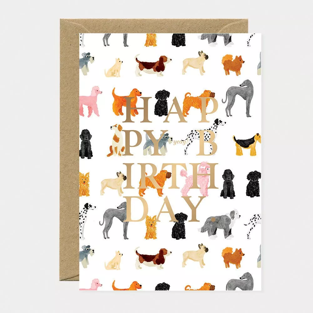 Carte Birthday dogs pattern
