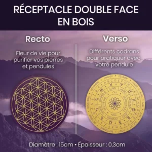 Fleur de vie et cadran pendule 15 cm